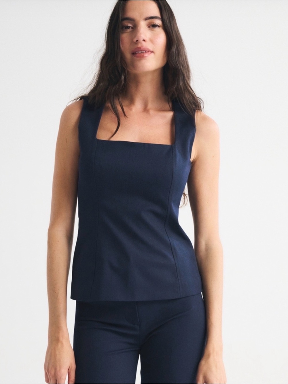 Abercrombie & Fitch Forme Squareneck Top - Dark Indigo - M